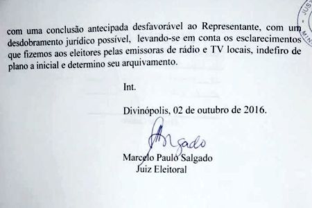 DECISÃO JUIZ ELEITORAL